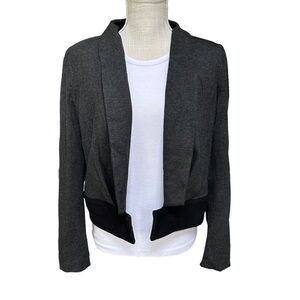 Trina Turk Jacket Womens Small Dark Charcoal Open Front Jacket‎